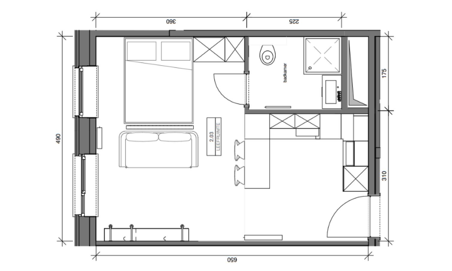 Grondplan The Mill Studio